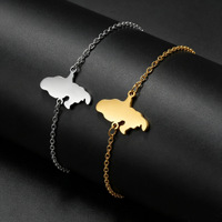Bracelet pendentif élégant et poli, simple, luxe discret, en acier inoxydable, placage sous vide, pour couples unisexes