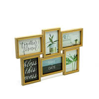 Cadre photo décoratif rectangulaire en or peinture Collage bois aluminium impression numérique bois BSCI couleur bois à la mode
