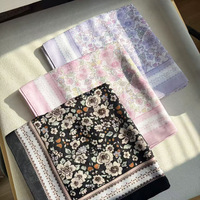 Hijab en voile de coton japonais OEM&ODM, 45 pouces, carré, respirant, avec motifs imprimés de style malaisien Bali