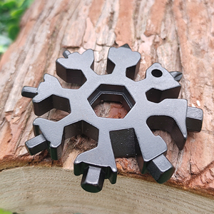 Outils multifonctions 18 en 1 Porte-clés flocon de neige <span class=keywords><strong>Outil</strong></span> multi-poches pour vélo Réparation d'urgence du vélo Tournevis - Product Image 1