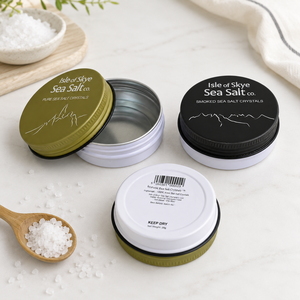 Round Screw Top Aluminum <b>Tin</b> Can Airtight Food Grade Sea Salt Spice Tea Cosmetic Storage Metal Packaging Container - Product Image 1