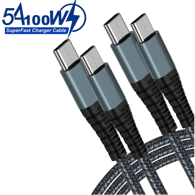 100W 5A Nylon Braided Type-C PD Data Cable USB Type C to USB C Fast Charging Cord for iPhone 18 17/MacBook/Air/Pro/Mac Samsung