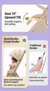 Cochecito <span class=keywords><strong>de</strong></span> Bebé Plegable Ligero y Económico, Cochecito Ultraligero <span class=keywords><strong>de</strong></span> Empuje Bidireccional - Product Image 2