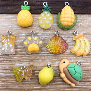 Resin Fruit Pendant Mixed Shapes For <b>Necklace</b> Making DIY Jewelry Accessory Plastic Resin Epoxy Craft Parts Summer 2023 Yiwu - Product Image 3