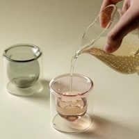 Bougeoir en verre transparent à double paroi en borosilicate de luxe avec couvercle Décoration unique de la maison pour boîte-cadeau de noël Bougeoir