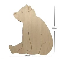 Autocollants muraux en bois personnalisés pour chambre d'enfant - Ours en peluche - Design Art Déco pour la décoration murale de la chambre