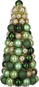 Árbol de Navidad Cónico Hecho a Mano con Bolas de Plástico Irrompibles, <span class=keywords><strong>Torre</strong></span> de Bolas de Navidad con Oropel, Bolas para Decoración <span class=keywords><strong>del</strong></span> Hogar - Product Image 5