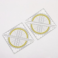 Großhandel Büro Günstiges 14 cm Winkellineal Multifunktionales Lineal-Set Dreieckiges Hochwertiges Transparentes Plastik-Dreiecklineal