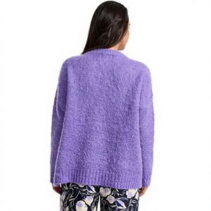Sweat-shirt en mohair pour femme, pull personnalisé de luxe, col rond, doux, chaud, tricoté, décontracté, streetwear, mode hiver - Product Image 3