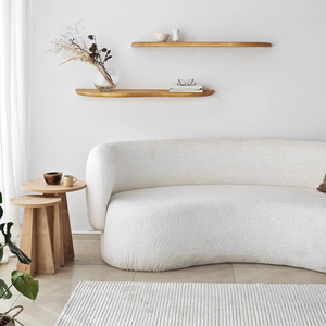 Rak pelampung kayu ek Modern, rak penyimpanan terpasang di dinding, kayu keras, sudut bulat, rak kayu unik untuk peralatan makan, dekorasi dinding - Product Image 3