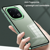 Coque de protection magnétique élastique en métal pour vivo IQOO 13 5G 6.82" avec protection d'objectif en PC dépoli transparent et coque arrière