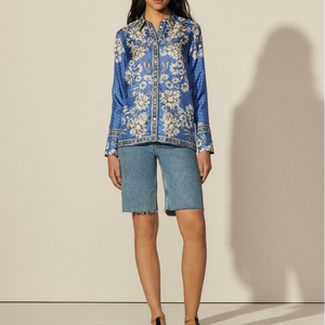 Chemise <span class=keywords><strong>en</strong></span> <span class=keywords><strong>soie</strong></span> <span class=keywords><strong>chic</strong></span> pour femmes, tendance printemps, manches longues, imprimé floral vintage, boutonnée, respirante, décontractée - Product Image 3