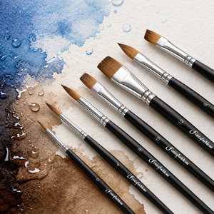 Set di 8 Pennelli Professionali in Pelo di Pony per Acquerello, Punta Tonda e Piatta, Pennelli da <span class=keywords><strong>Artista</strong></span> con Logo Personalizzato - Product Image 3