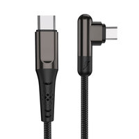 Câble de charge rapide USB vers Type-C PD 60W avec gaine en nylon et TPE, design coudé, prenant en charge la transmission de données pour iPhone et ordinateur portable
