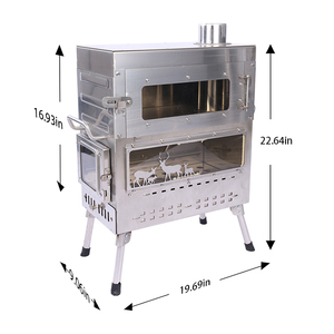 Horno de Leña Grande de Acero Inoxidable, Estufa Multifuncional para Acampar, Estufa Resistente para Hornear al Aire Libre, para Calefacción Exterior - Product Image 5