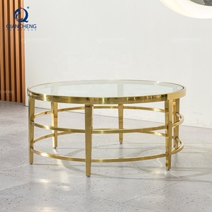 China sala de estar fabricante proveedor dorado Oficina <span class=keywords><strong>Centro</strong></span> <span class=keywords><strong>Mesa</strong></span> Hotel vestíbulo <span class=keywords><strong>centro</strong></span> redondo oro Barel vidrio <span class=keywords><strong>mesa</strong></span> de <span class=keywords><strong>centro</strong></span> - Product Image 2