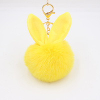 Lapin Oreille En Peluche Boule Porte-clés Pendentif Mignon Lapin Oreille En Peluche Pendentif Imitation Fourrure Sac Bijoux Boule En Peluche