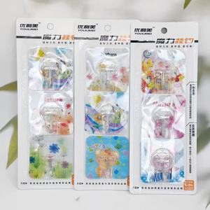 Pack of 3 absorbent adhesive <b>hooks</b>, suitable for street vendors, supermarkets, wholesale, transparent <b>hooks</b>, kitchen door - Product Image 2