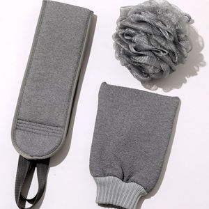 Paquete de 3 depurador corporal exfoliante gris, juego de depurador trasero, guante de baño, esponja de baño para ducha, esponja vegetal, cepillo de limpieza para el hogar, bola - Product Image 2