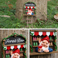 Décoration de jardin prête à être expédiée : Gnome de forêt suspendu à l'arbre avec échelle en corde, statue d'elfe en résine, décoration de jardin à fixer sur un arbre