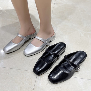 Nouvelle Collection Été – Mules à Talon Bas et Bride Unique pour Femme, Bout Carré, Talon Épais, Grandes Tailles - Product Image 4