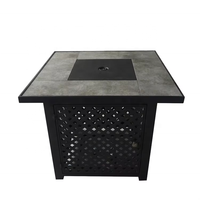 Table de feu à gaz 30 pouces en acier et carrelage, 40000 BTU, écologique, pour patio et décoration de jardin - Grande Vente