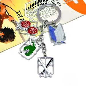 Anime Rondom Rode Wolk Zwaard Geometrie Cartoon Aangepaste Metalen Sleutelhanger