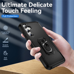 Hai Lớp TPU PC chống sốc điện thoại bìa cho Samsung <span class=keywords><strong>Galaxy</strong></span> S23 FE S23 cộng với lai chống xước điện thoại di động trường hợp với chân đế - Product Image 6