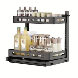 <b>Kitchen</b> Cabinet Organizer Under the Sink Shelf Storage <b>Pull</b> <b>Out</b> Drawer <b>Basket</b> Organizer and Storage Metal - Product Image 1