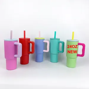 2024 24oz Tumbler kolu 18 /8 paslanmaz çelik geri çocuk paskalya Tumbler için okul su şişesi