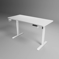 Meubles de bureau modernes, bureau debout convertible électrique à double moteur, hauteur réglable, ergonomique, table d'ordinateur en aluminium et bois
