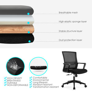 Silla de ordenador moderna, silla de tela de malla con diseño de espalda media giratoria, silla de oficina para el personal, venta al por mayor de China, Silla de oficina - Product Image 3