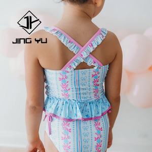 Traje de Baño de Diseñador, Traje de Baño de Dos Piezas con Estampado de Verano de Lujo, Bikini de Nailon Reciclado Personalizado para Niñas - Product Image 4