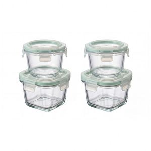 Recipientes de Vidrio Contemporáneos para Almacenamiento de Alimentos, Aptos para Microondas, Loncheras y Cajas Bento para el Regreso a Clases, Seguros para Refrigerador - Product Image 1