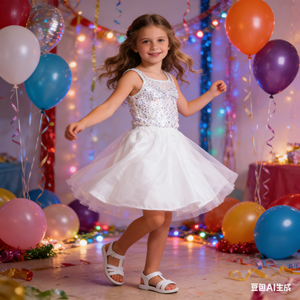 Set da Festa per Ragazze 2026: Tutù Bianco e Tacchi - Costume da Principessa per Spettacoli - Product Image 1
