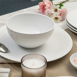 Vajilla de Porcelana de Lujo al por Mayor, Color Blanco Perla, Esmaltada, Libre de BPA, Apilable, Fácil de Guardar - Product Image 2