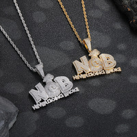 Collier pour homme YYN Jewelry, pendentif sac à monnaie hip-hop personnalisé, entièrement serti de zircon, chaîne en bambou