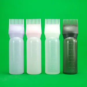 Factory Directly Sell Hairdressing Tools Hair Dye Bottle Hair Care Bottle Transparent Shampoo Bottle With Comb