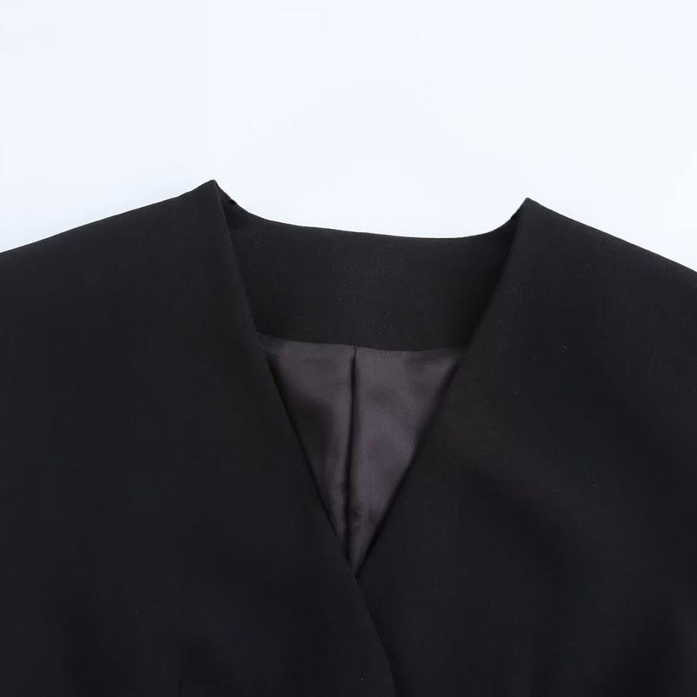 Colete PB\u0026ZA Feminino Outono 2024 Nova Moda com Design de Fenda e Cinto  Casaco Vintage Sem Mangas Chique| Alibaba.com, image size:1000x1000