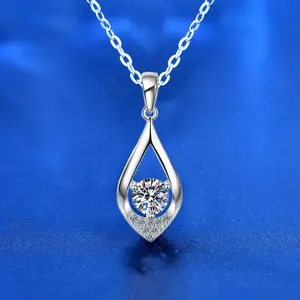 Goccia d'acqua 925 in argento Sterling ciondolo collane Moissanite gioielli di moda 2024 donna gioielli