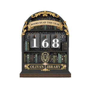 Cross-border wooden reading challenge display stand, wooden <b>mini</b> retro <b>book</b> reading tracker counter decoration - Product Image 5