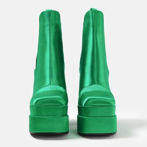 2024 vente en gros ODM chaussures d'habillage de surface en satin talons imperméables <span class=keywords><strong>bottes</strong></span> de mode à plate-forme à fond épais - Product Image 4