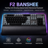 Clavier de jeu mécanique F2 pleine taille en alliage d'aluminium avec interrupteurs optiques, hot-swappable, rétroéclairage RGB, anti-ghosting N-Key