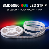 Bande LED Flexible RVB SMD5050 24V en Gros, 60 LED/M, Étanche IP67, à Changement de Couleur pour Éclairage Architectural Extérieur