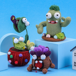 Kit de Ganchillo DIY de 3 Estilos: Monstruos Divertidos, Suculentas, <span class=keywords><strong>Cactus</strong></span> Extraños y Trampas de Moscas de Venus. Paquete Completo de Materiales de Tejido con Hilos y Herramientas, Ideal como Regalo Decorativo. - Product Image 2