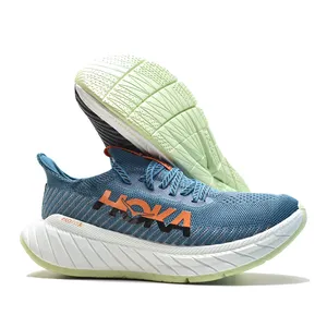 Hokas Mesh Breathable Cushioning Marathon Men Running Shoes Carbon High Quality Customizable Performance 3D X 3 Cotton Fabric