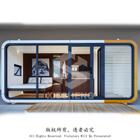 Casa Contenedor Prefabricada Modular Tipo Cabaña Apple, Casa Pequeña Prefabricada para Exteriores con Dormitorio, Cabaña Portátil
