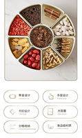 Plateaux de service portables rotatifs à 9 compartiments plateau à fruits transparent couvercle poignée techniques d'injection cuisine stockage d'épices nourriture