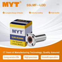 Buje lineal largo de acero inoxidable de alta resistencia con brida redonda extendida, serie SSSLMF-LDD, modelos SSSLMF6LDD-S y SSSLMF10LDD-S, para máquina CNC