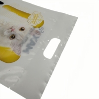 Sachets à fond plat personnalisés écologiques en gros avec fermeture éclair et poignée en plastique, résistants à l'humidité, pour aliments pour animaux de compagnie (chats et chiens)